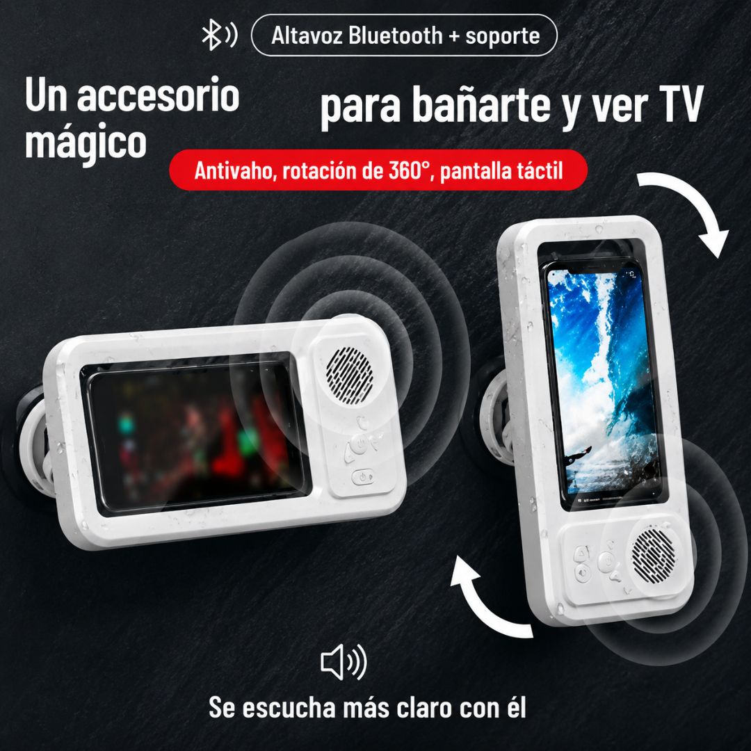 ShowerPod | Soporte Impermeable con Altavoz Bluetooth